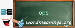 WordMeaning blackboard for ops